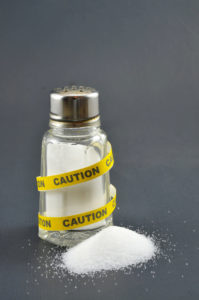 This image visually communicates the caution we need to use when it comes to salt in our diets.