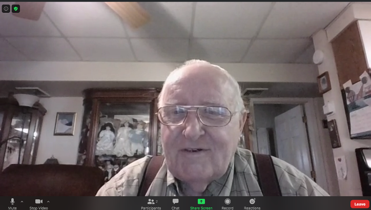 80-year-old man attends one-on-one virtual grief support