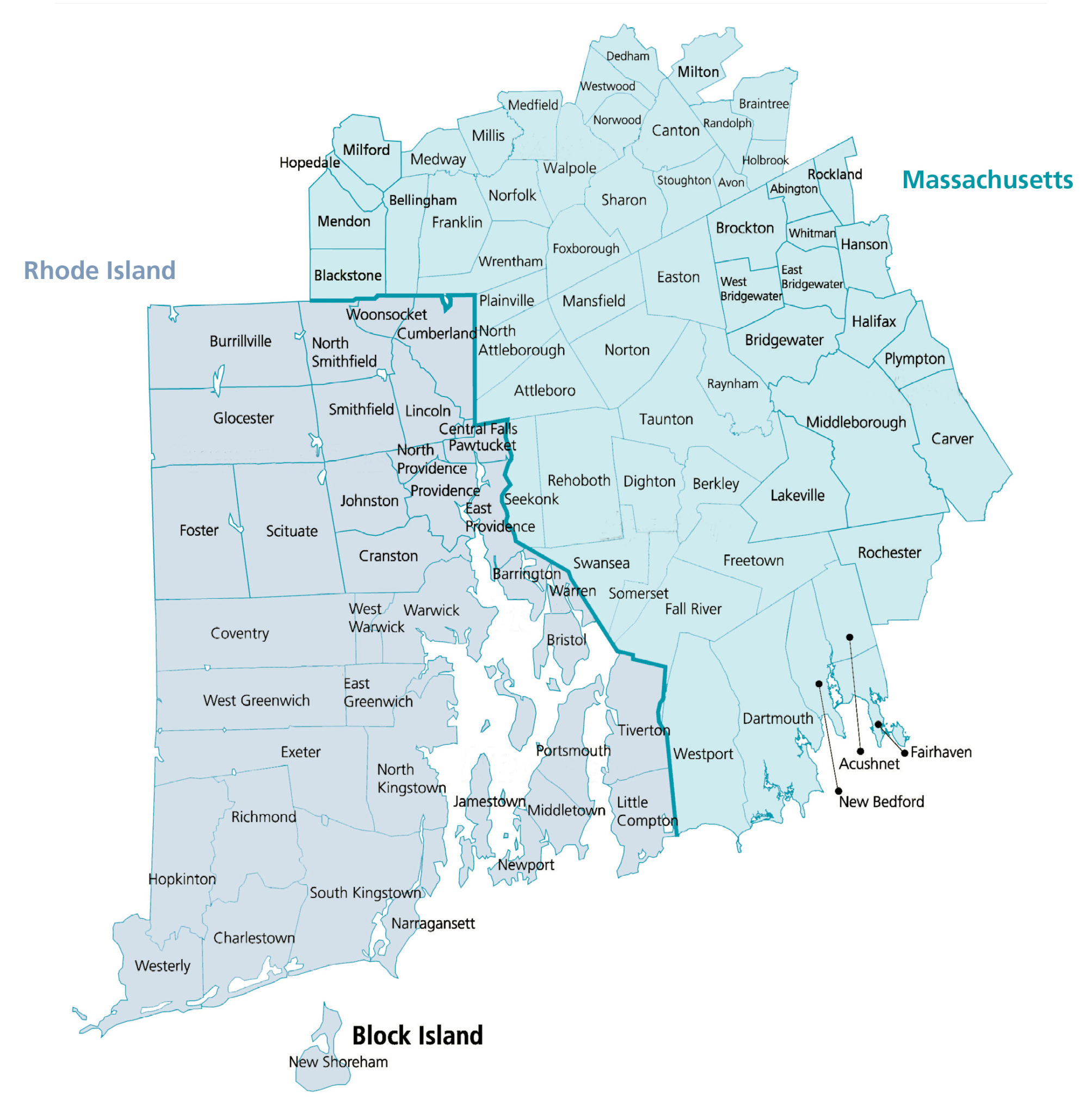 Hospice Service Area in Massachusetts and Rhode Island