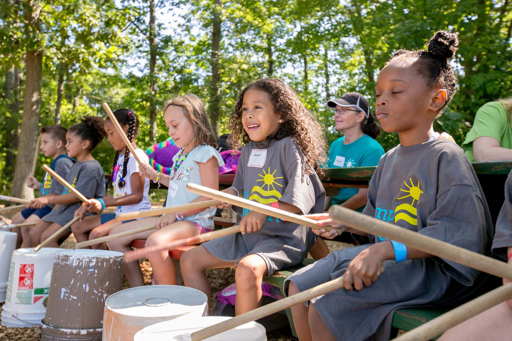 group of kids playing drums
