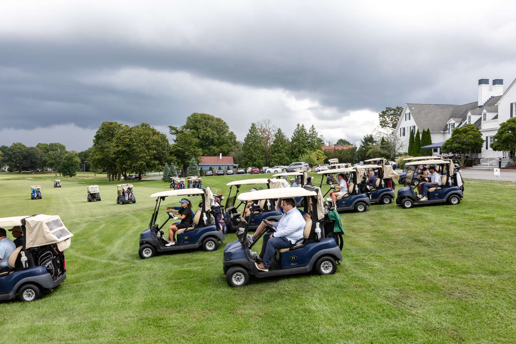 Golfers in cart