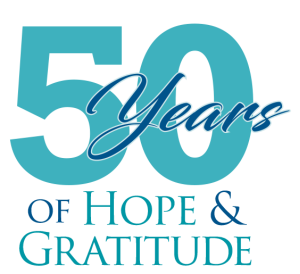 logo "50 Years of Hope & Gratitude"