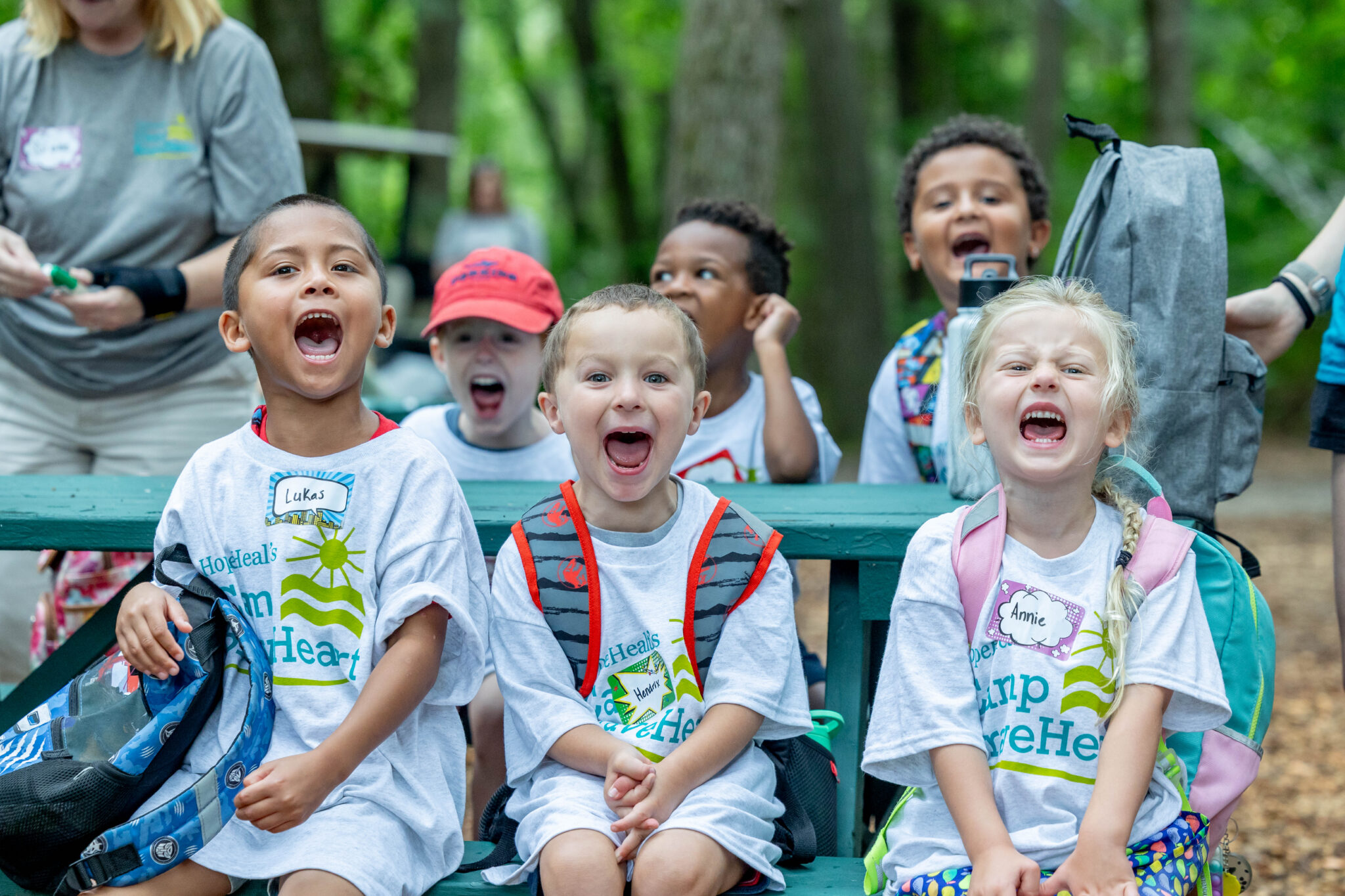 Kids smiling at Camp BraveHeart