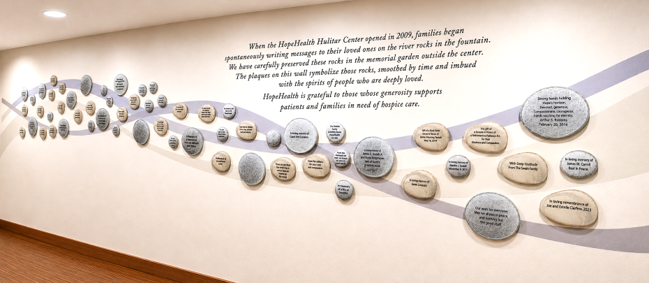 Panoramic photo of the wall of gratitude