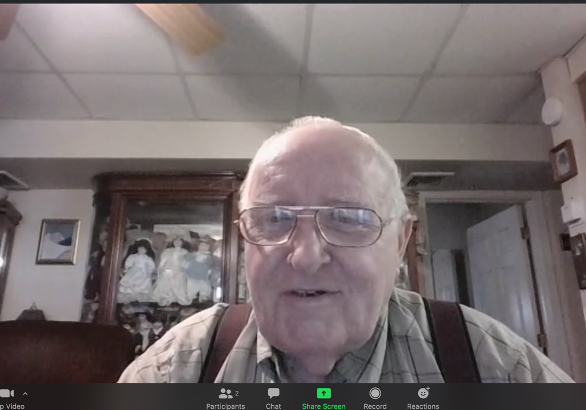 80-year-old man attends one-on-one virtual grief support