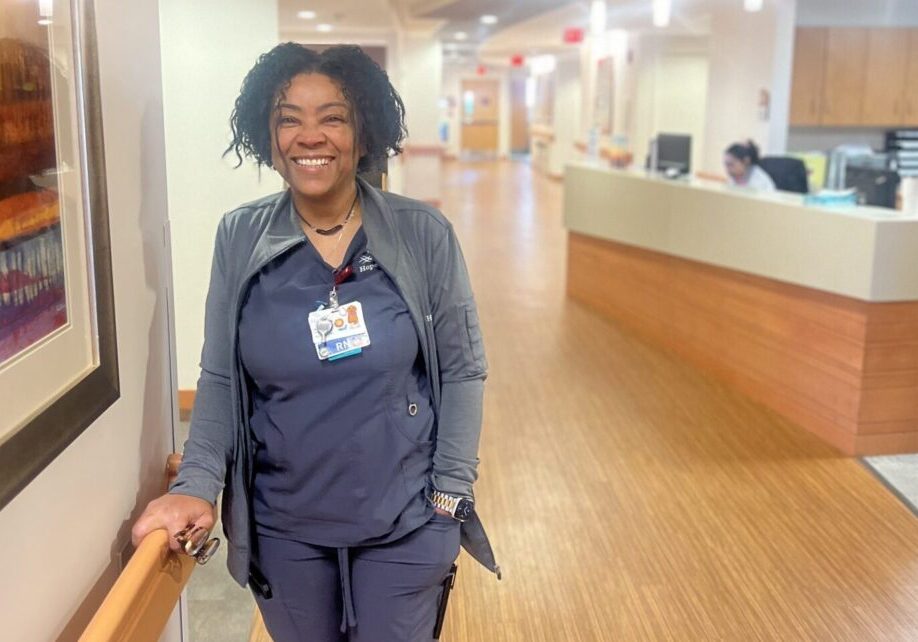 nurse standing in a hospice unit