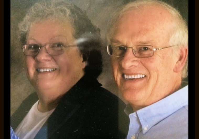 Joanne and Ron (1) (2) Elderly woman and man smiling close to each other