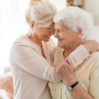 Senior woman spending quality time with her daughter